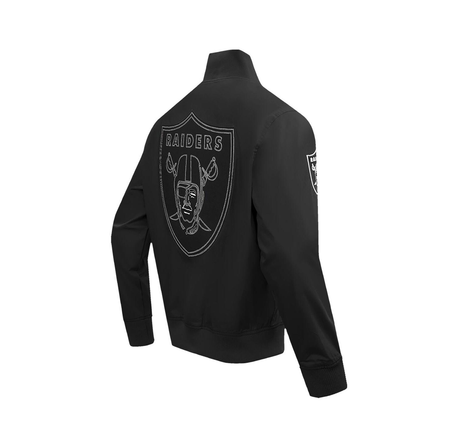 Men's Black Las Vegas Raiders Paint The City Twill Full-Zip Jacket