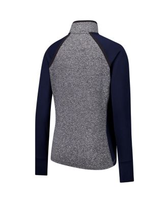 Women's Navy/Heather Gray Penn State Nittany Lions Finalist Raglan Quarter-Zip Jacket