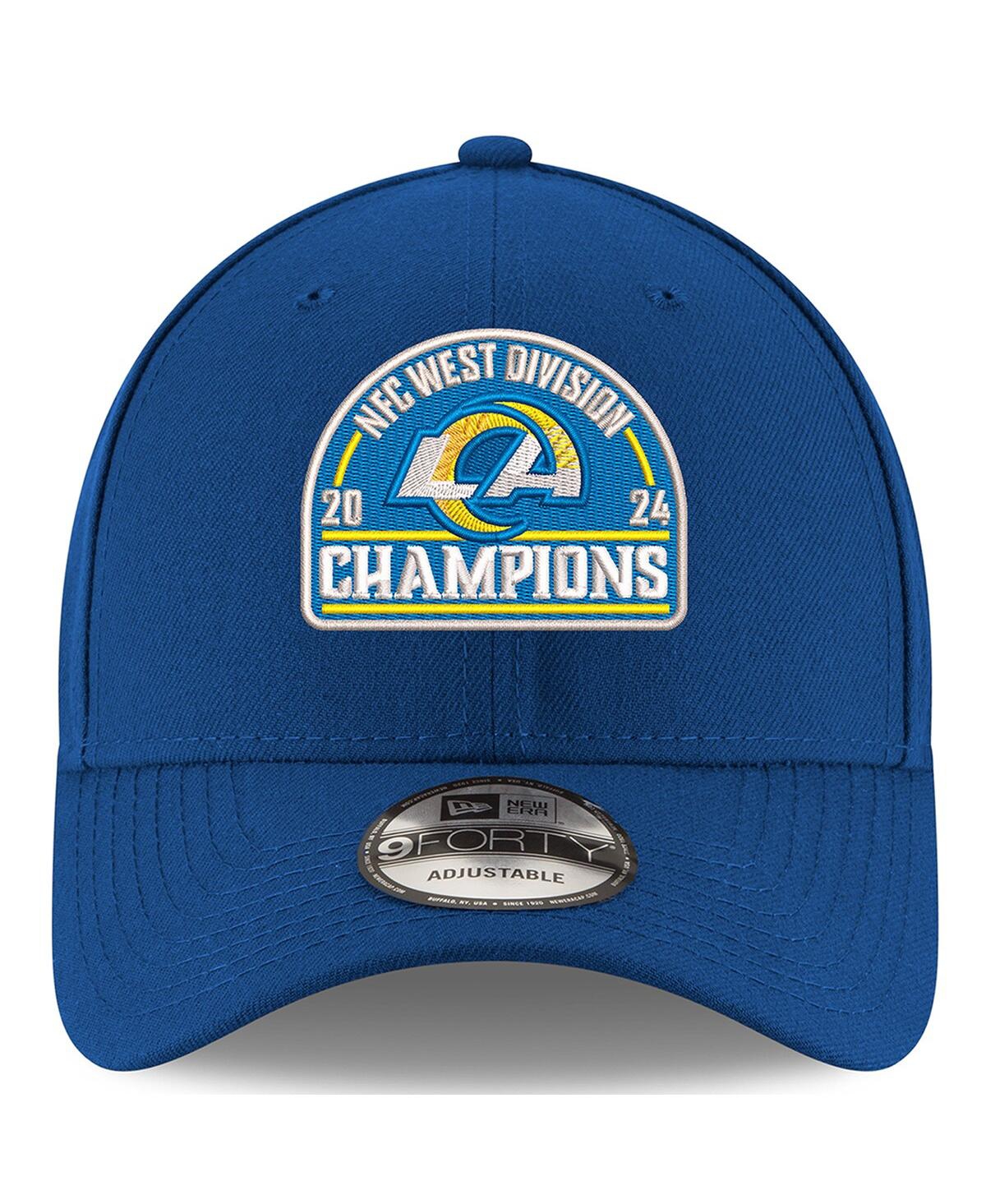 NEW ERA MEN'S ROYAL LOS ANGELES RAMS 2024 NFC WEST DIVISION CHAMPIONS 9FORTY ADJUSTABLE HAT 