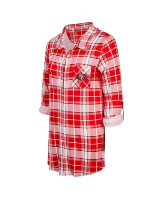 Women's Scarlet San Francisco 49ers Ashford Plaid Knit Nightshirt