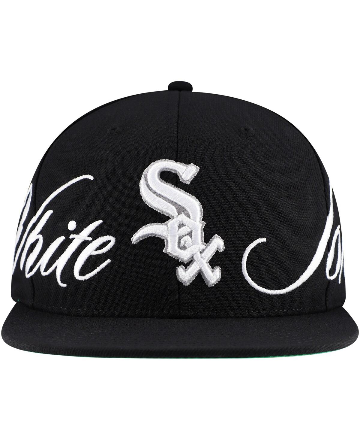 Mitchell & Ness Men's Black Chicago White Sox Just Don X Mlb Lux Script Snapback Hat In Black