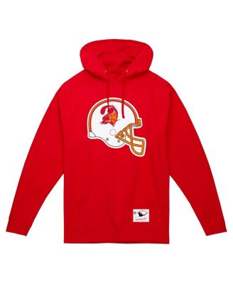 Men's Red Tampa Bay Buccaneers Helmet Logo Vintage Pullover Hoodie