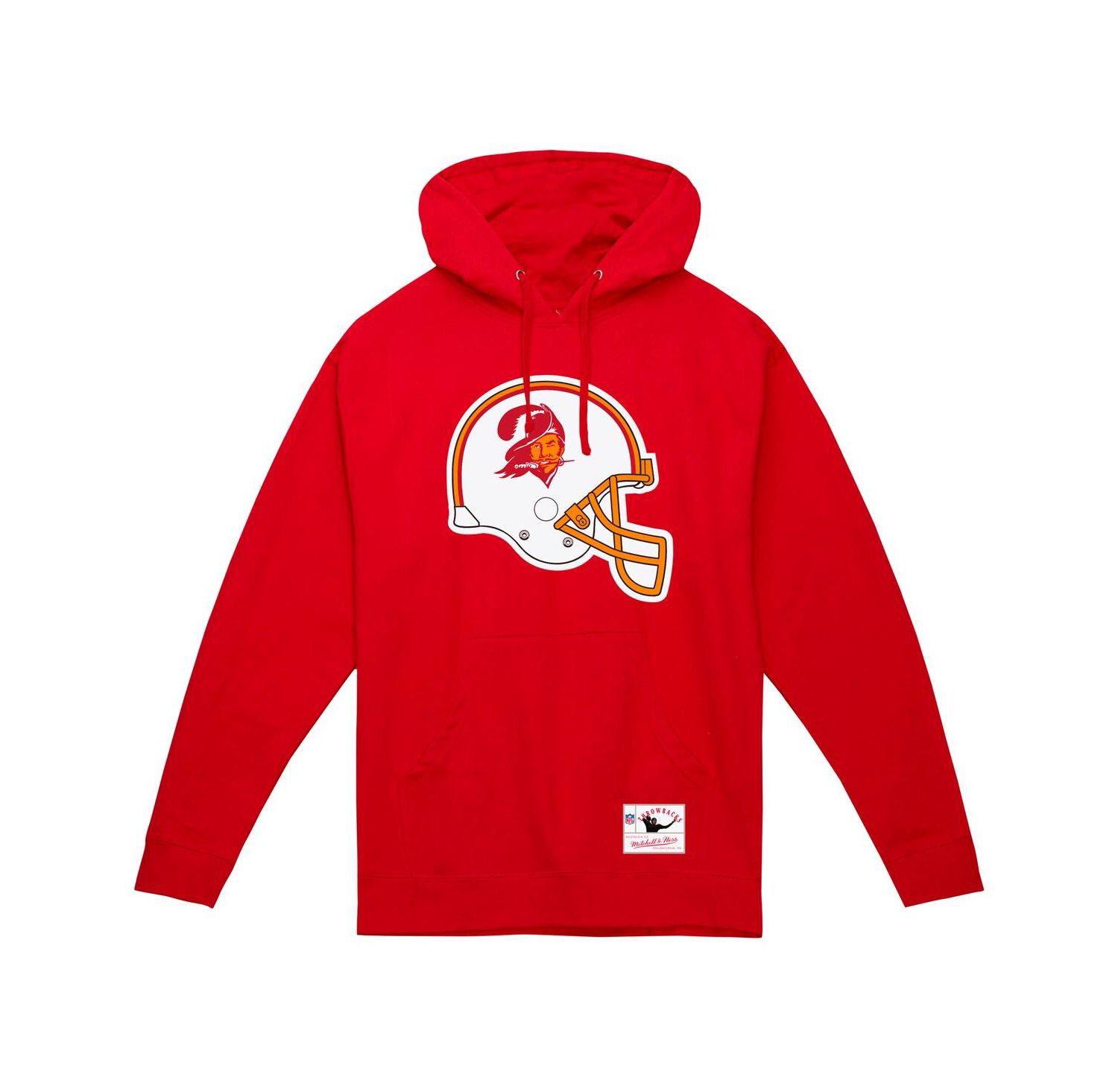 Men's Red Tampa Bay Buccaneers Helmet Logo Vintage Pullover Hoodie