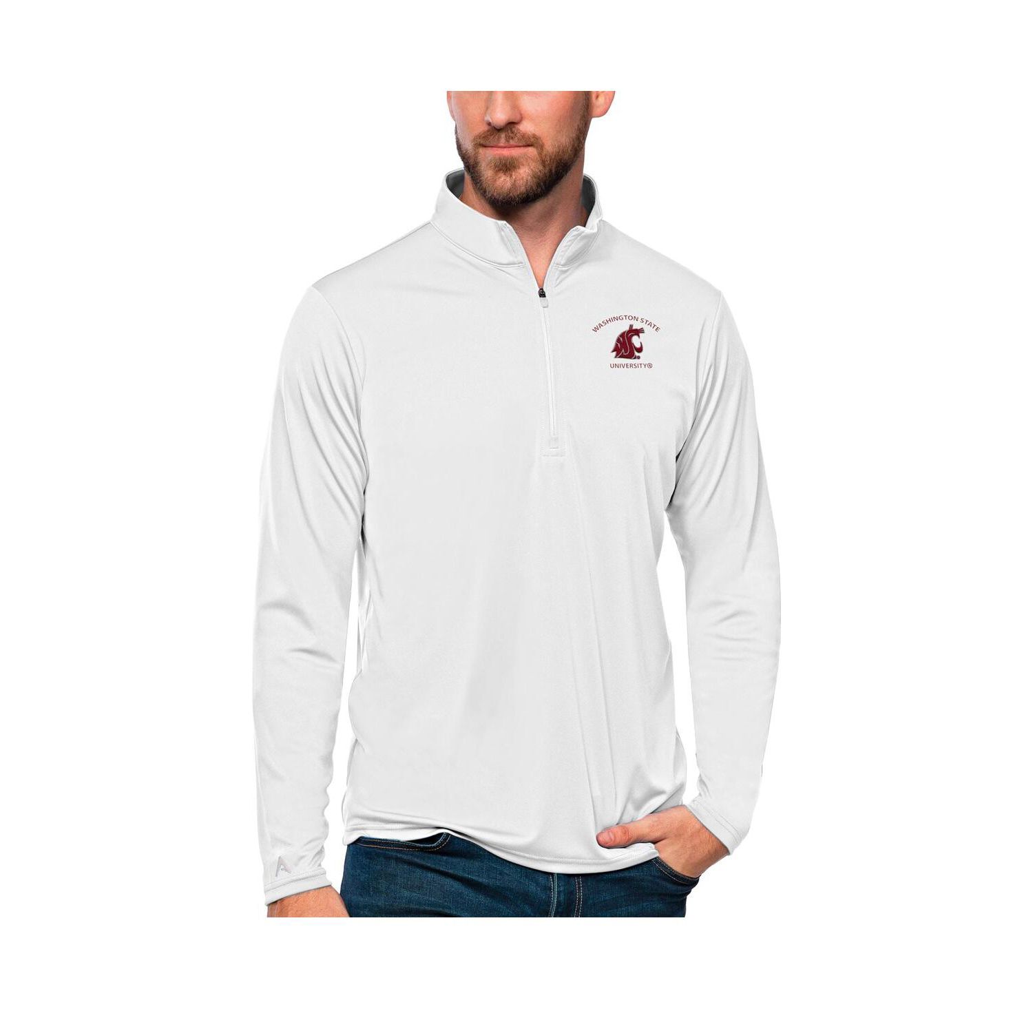 Men's White Washington State Cougars Tribute Quarter-Zip Top