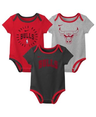 Baby Boys and Girls Chicago Bulls Three-Pack Bodysuit Set