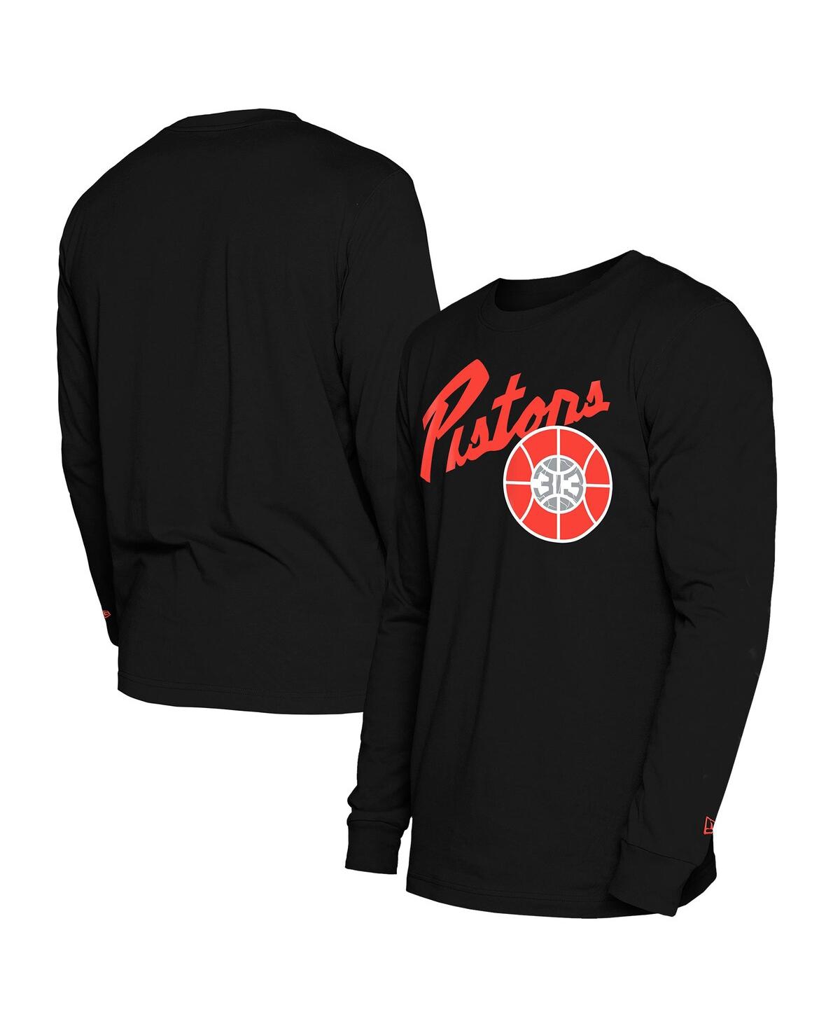 NEW ERA MEN'S BLACK DETROIT PISTONS 2024/25 CITY EDITION LONG SLEEVE T-SHIRT 