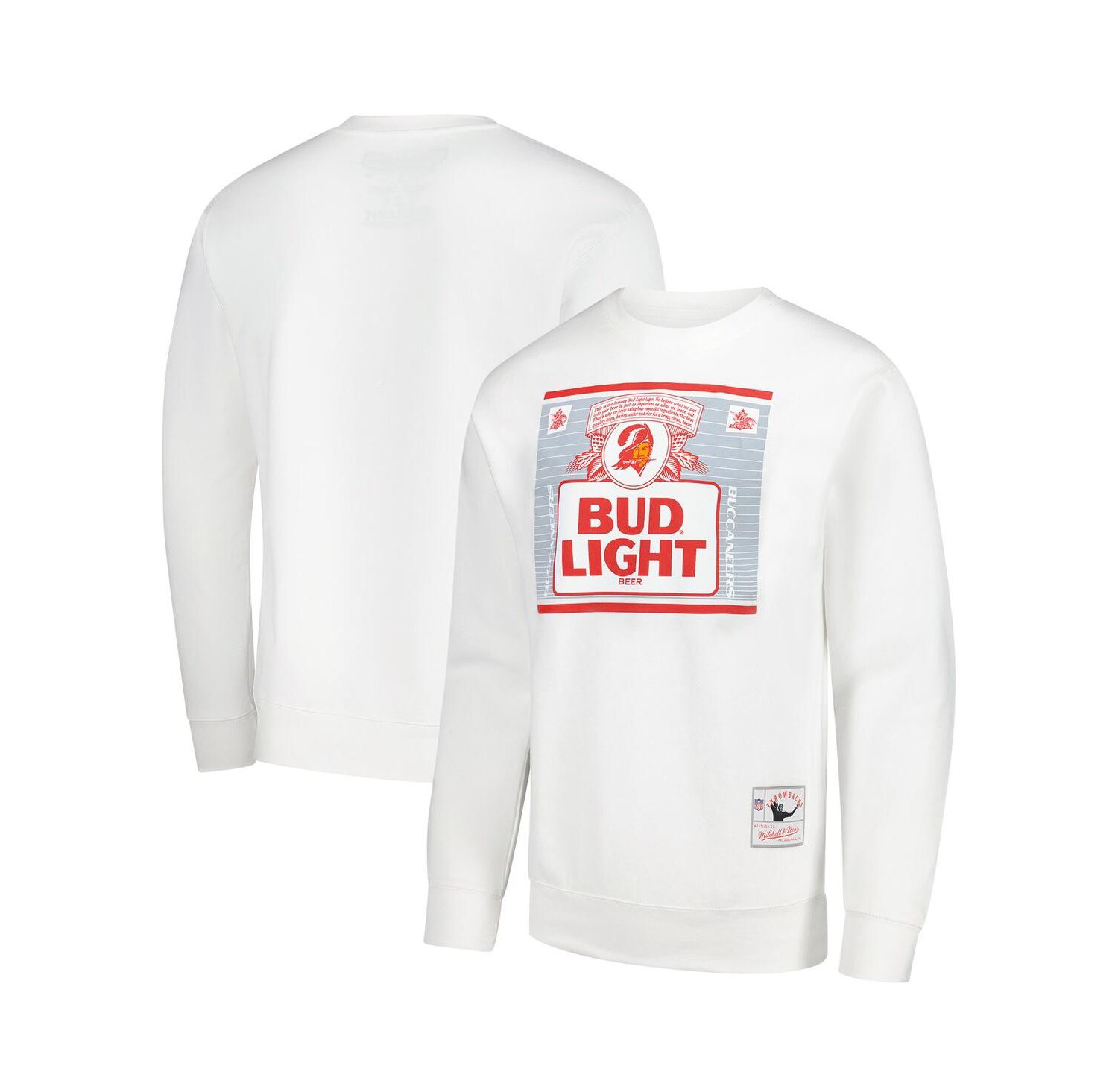 x Bud Light Men's White Tampa Bay Buccaneers The Crest Pullover Sweatshirt