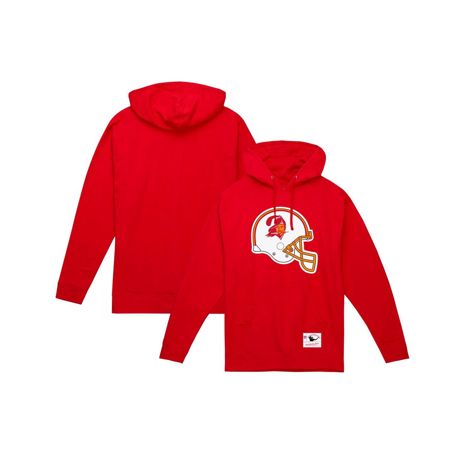 Men's Red Tampa Bay Buccaneers Helmet Logo Vintage Pullover Hoodie