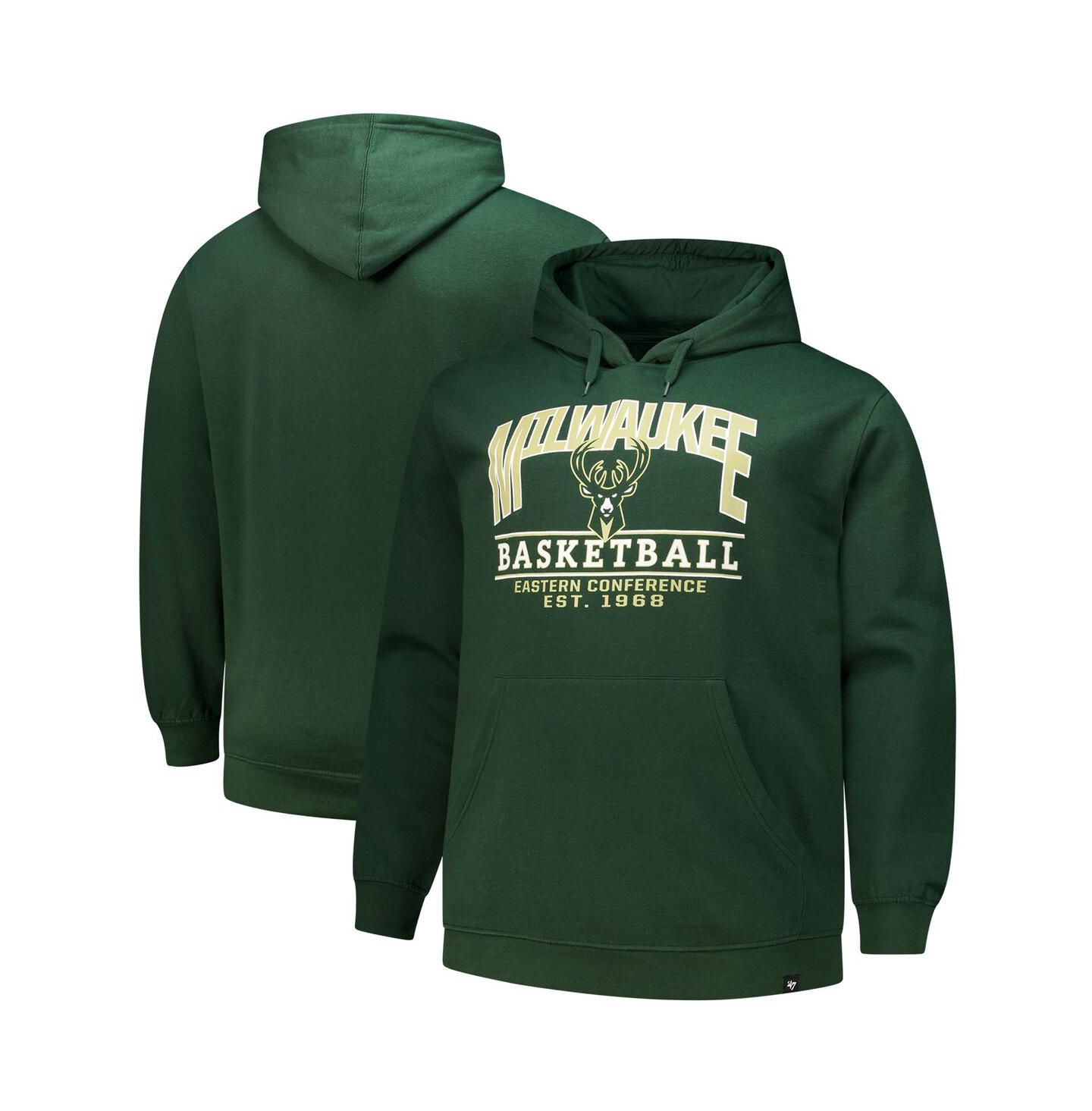 Мужское худи '47 Brand Hunter Green Milwaukee Bucks Good Call Headline Pullover — фото 1