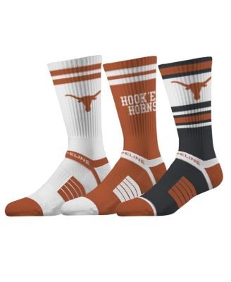 Strideline - Men's and Women's Stride line White Texas Longhorns Premium Knit Crew Socks Three-Pack