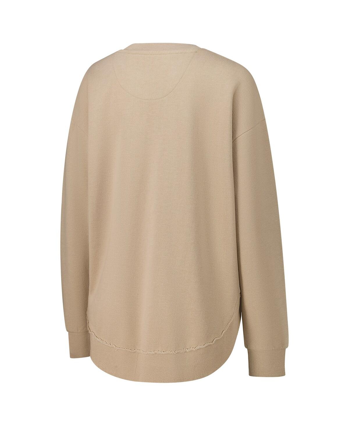 Pressbox Women's Tan Notre Dame Fighting Irish Poncho Fleece Pullover Sweatshirt In Tan