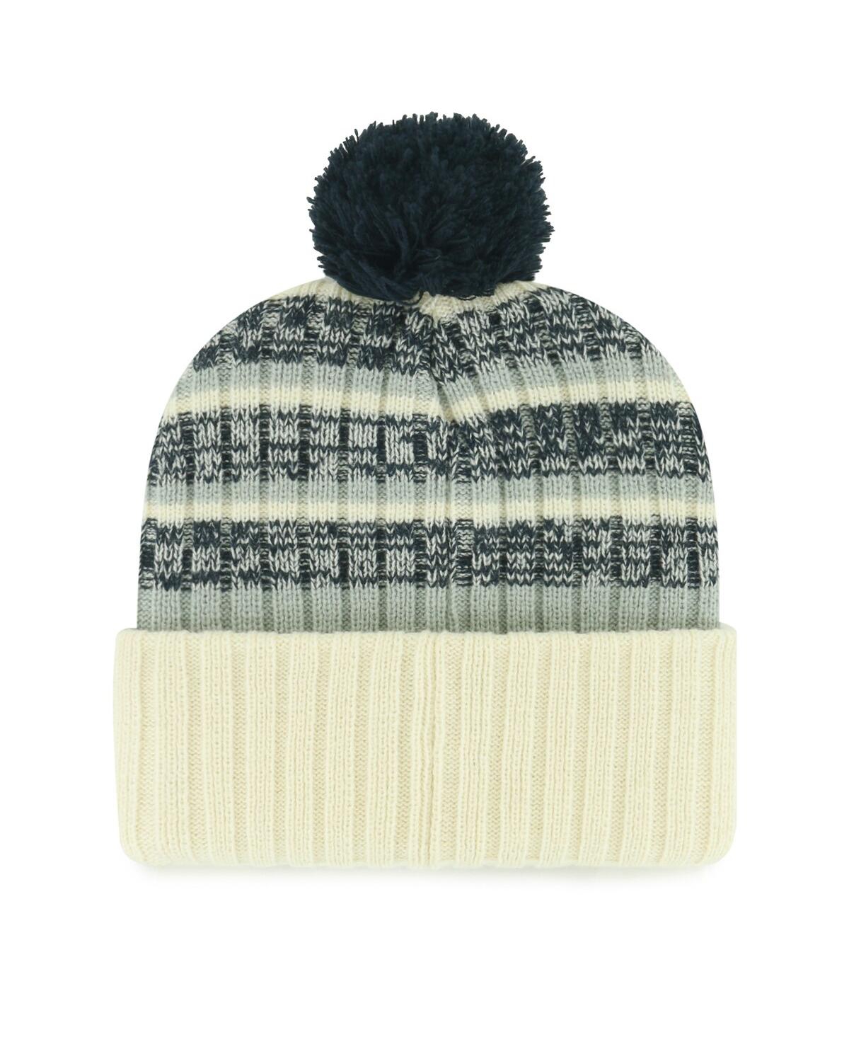 Shop 47 Brand Men's Cream Penn State Nittany Lions Vintage Tavern Cuffed With Pom Knit Hat