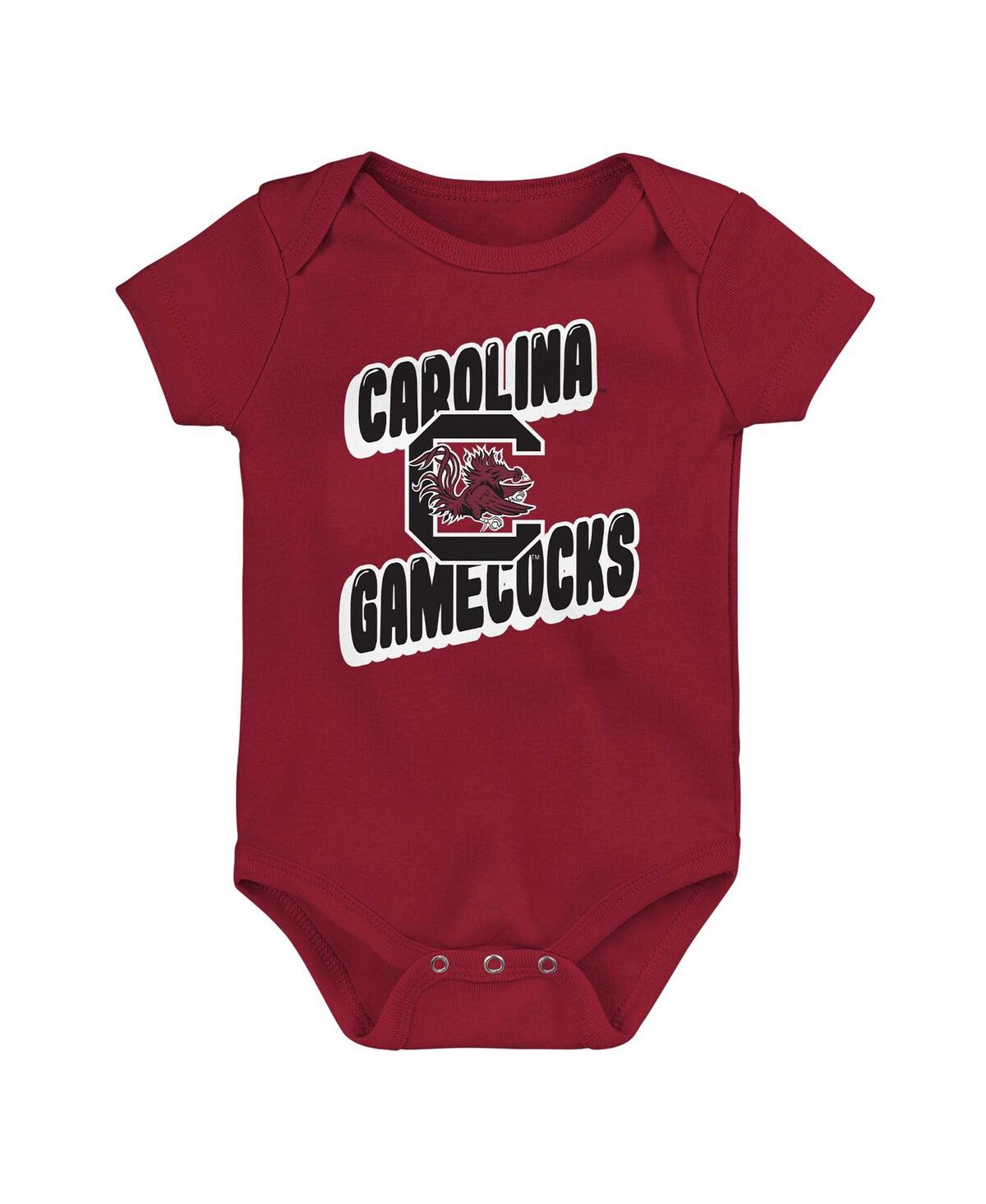 Outerstuff Newborn Garnet South Carolina Gamecocks Sunday Comics 3-pack Bodysuit Set In Garnet