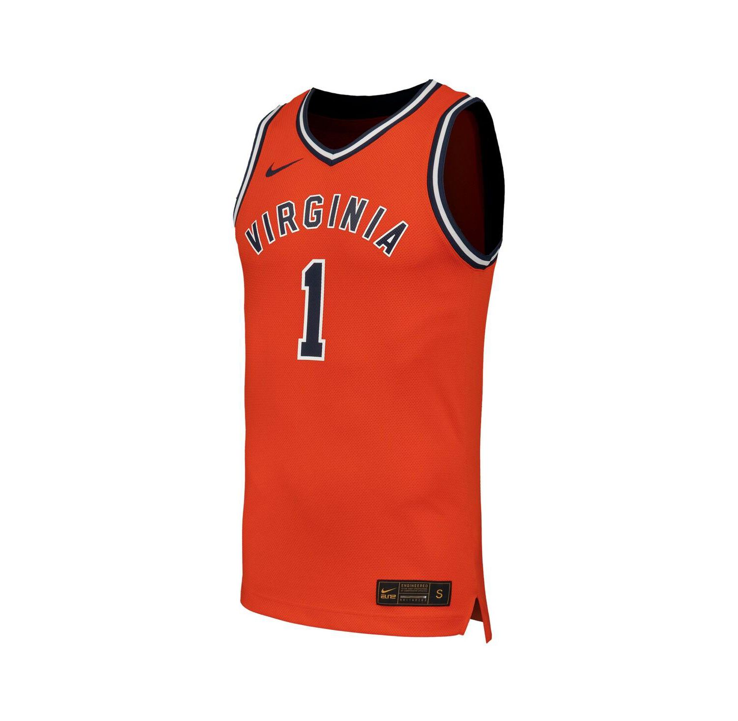 Men's 1 Orange Virginia Cavaliers Throwback Replica Basketball Jersey