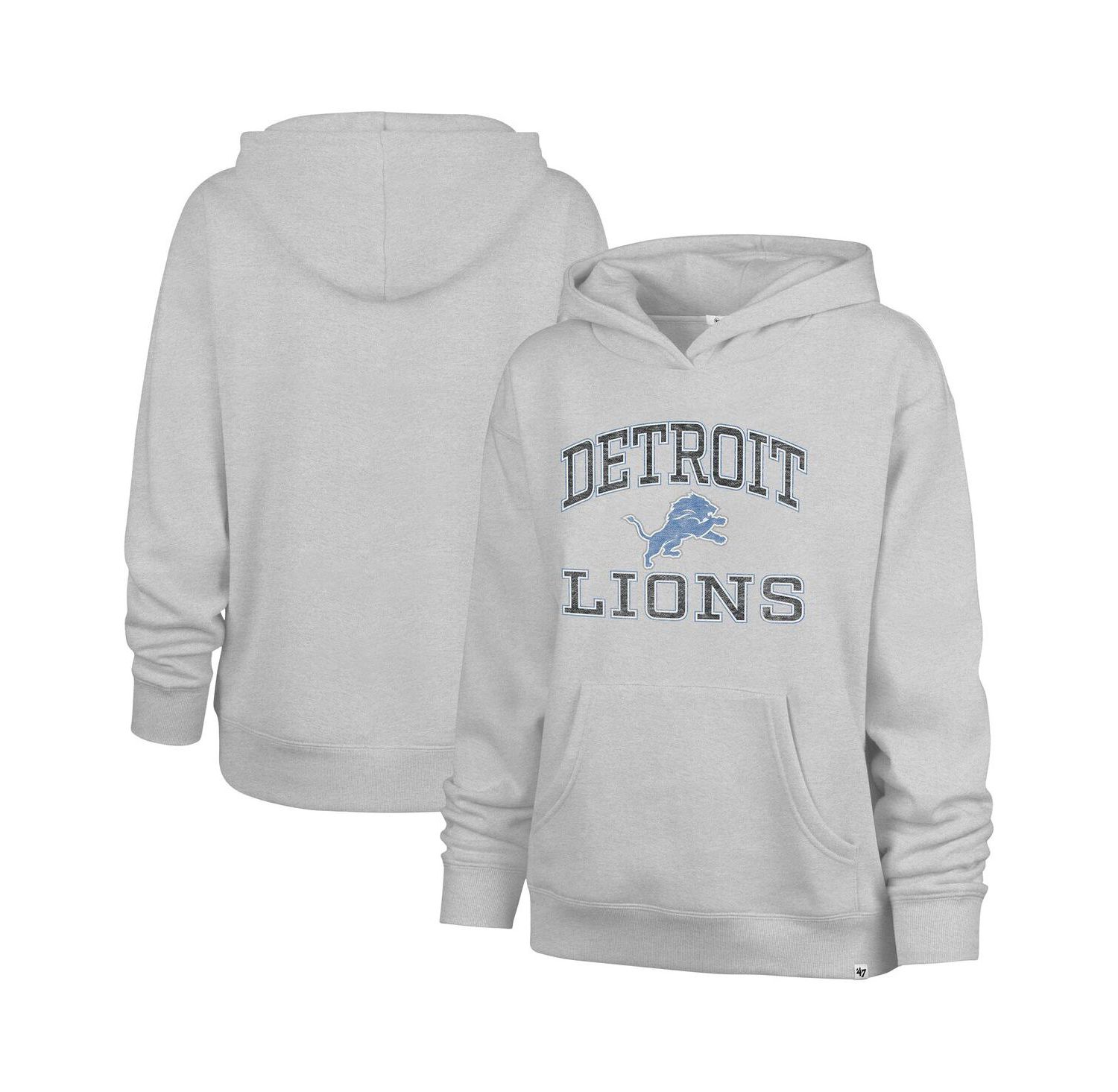 Women's Gray Detroit Lions Clarity Naomi Pullover Hoodie