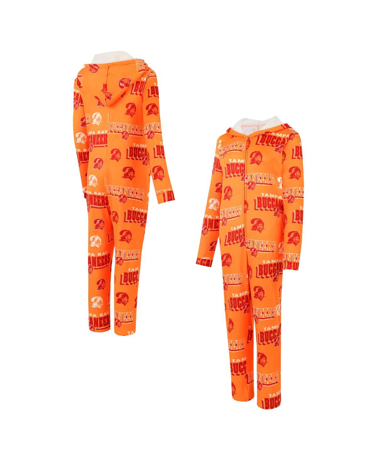 Shop Concepts Sport Women's Orange Tampa Bay Buccaneers Throwback Roadway Allover Print Microfleece Full-zip Union Suit