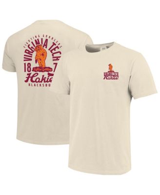 Image One - Men's Cream Virginia Tech Hokies Comfort Colors Mascot Overlay T-Shirt