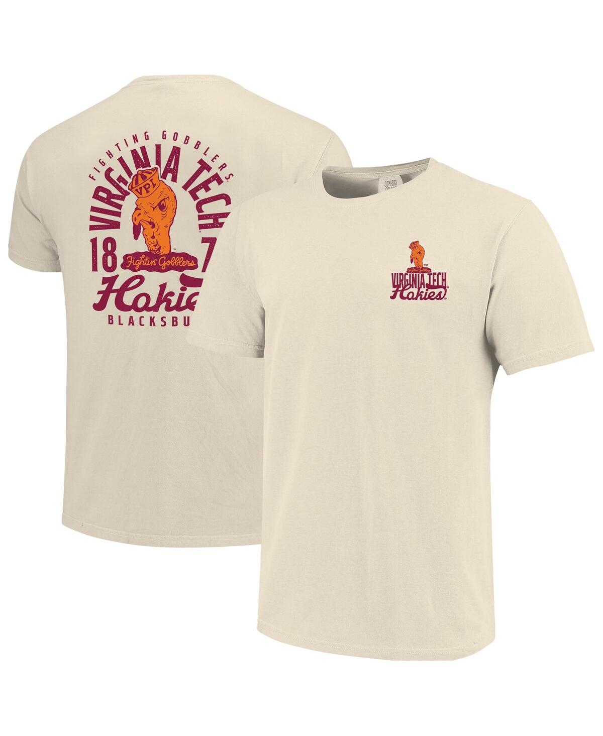Men's Cream Virginia Tech Hokies Comfort Colors Mascot Overlay T-Shirt - Cream