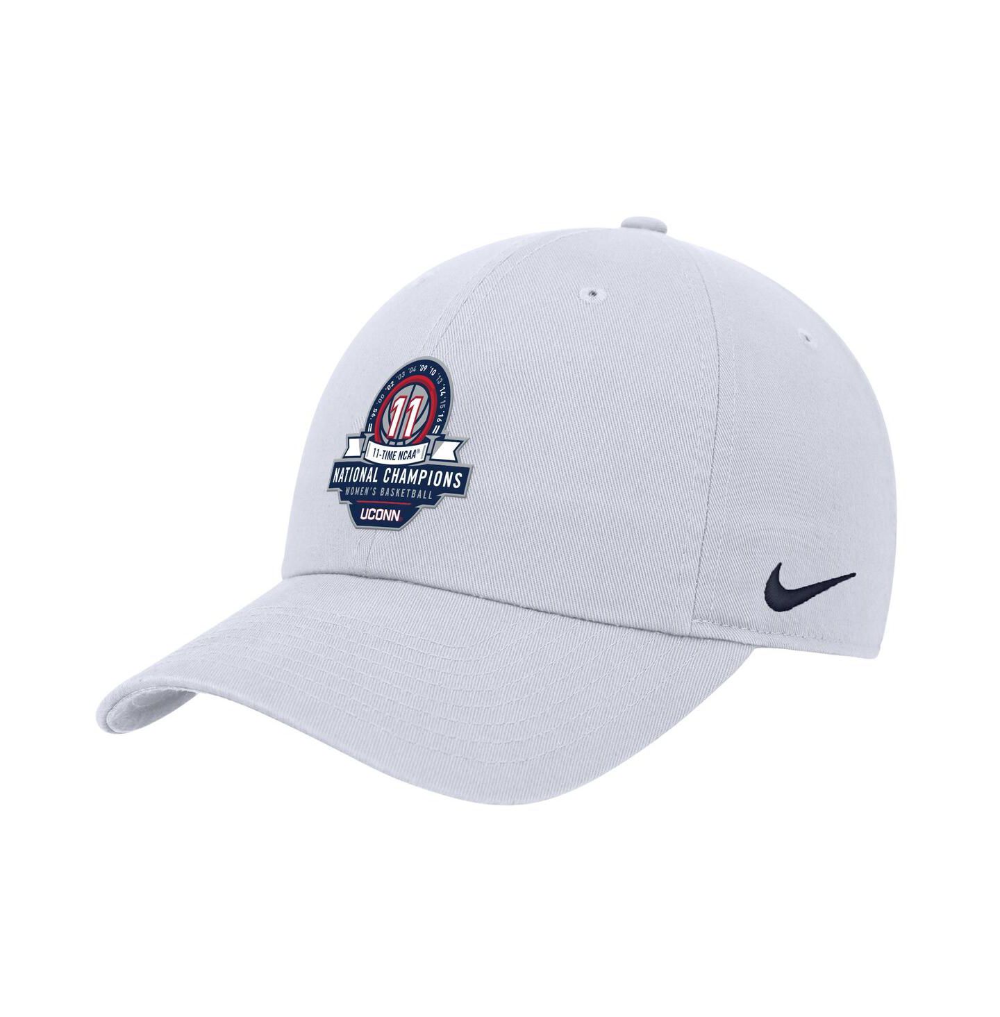 Мужская кепка Nike White UConn Huskies 11-Time NCAA Champions Club Adjustable Hat — фото 1