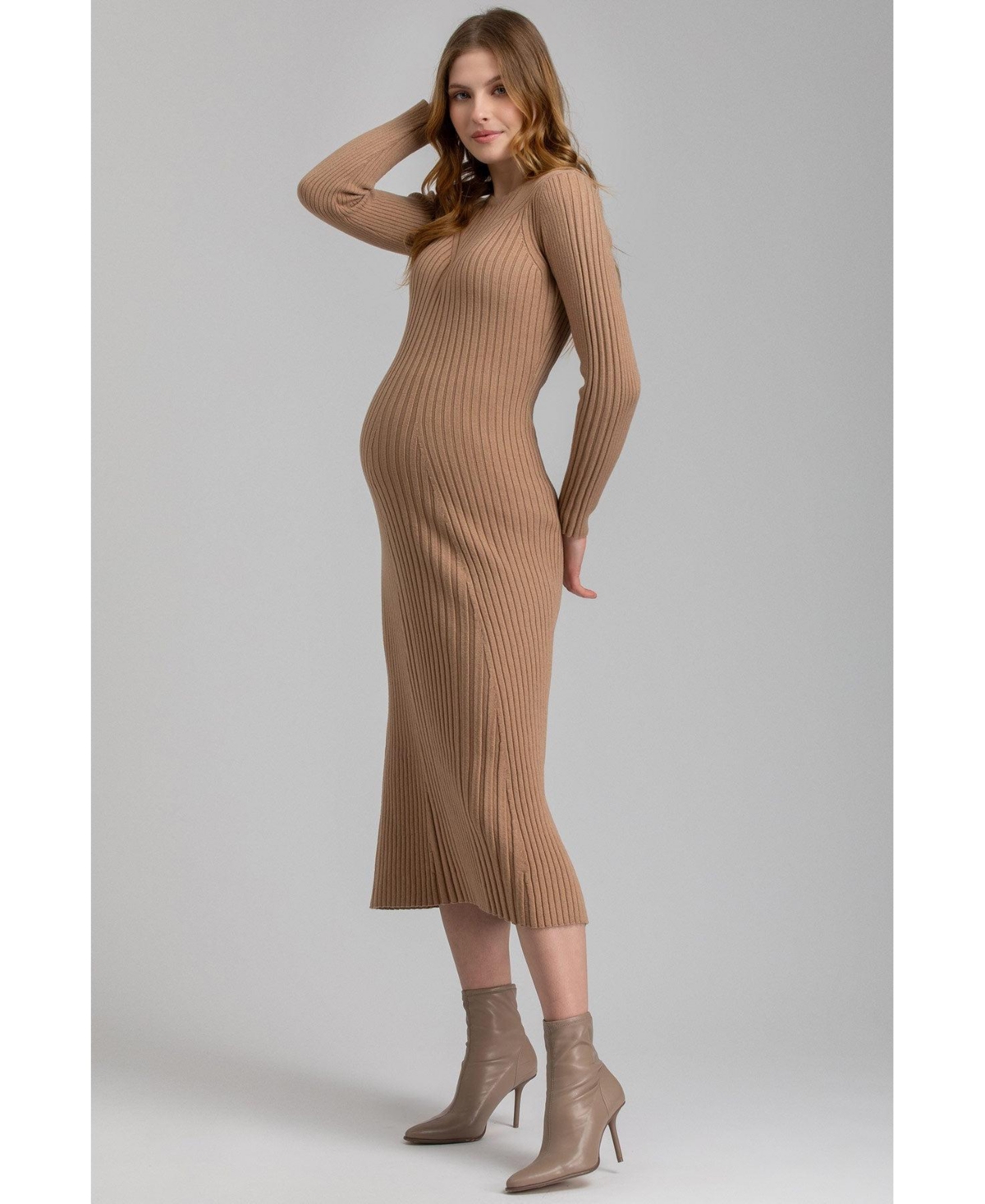 Pietro Brunelli Maternity Women's Dress Gemma In Cuban Sand