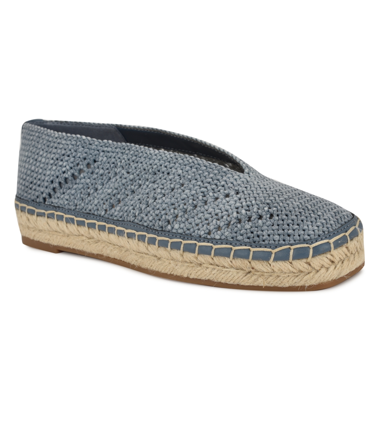 Shop Nine West Women's Rorie Woven Slip-on Espadrille Flats In Medium Blue