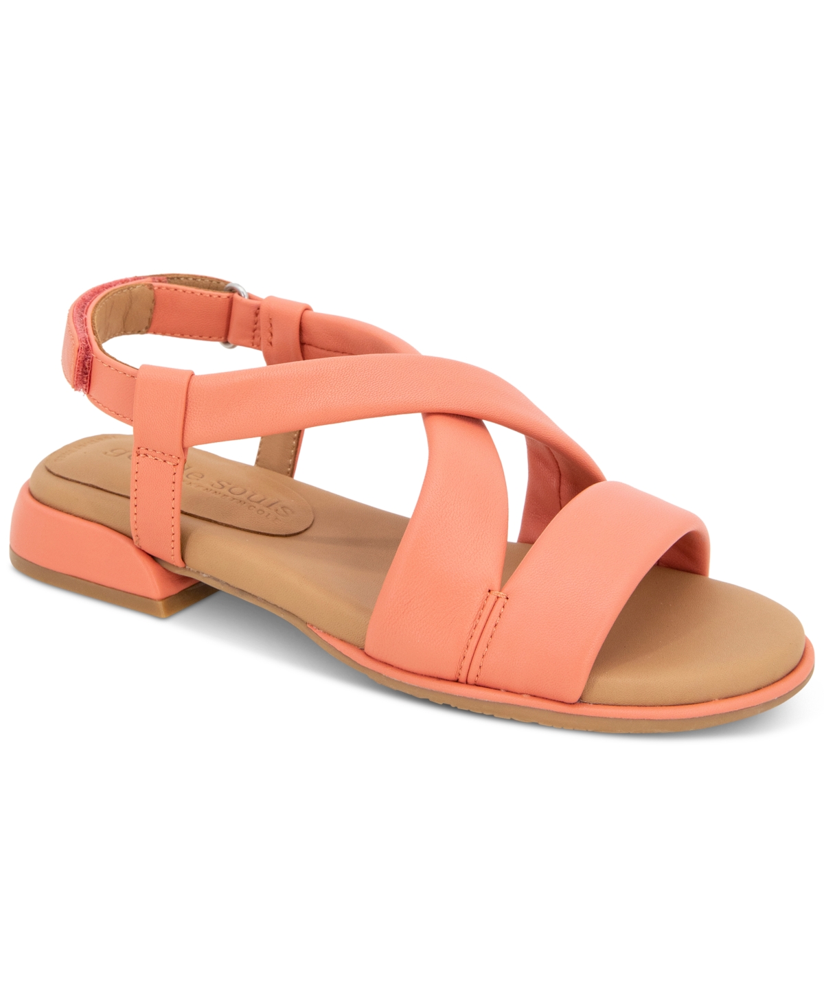 Gentle Souls Women's Heather Crisscross Flat Sandals In Crabapple Leather