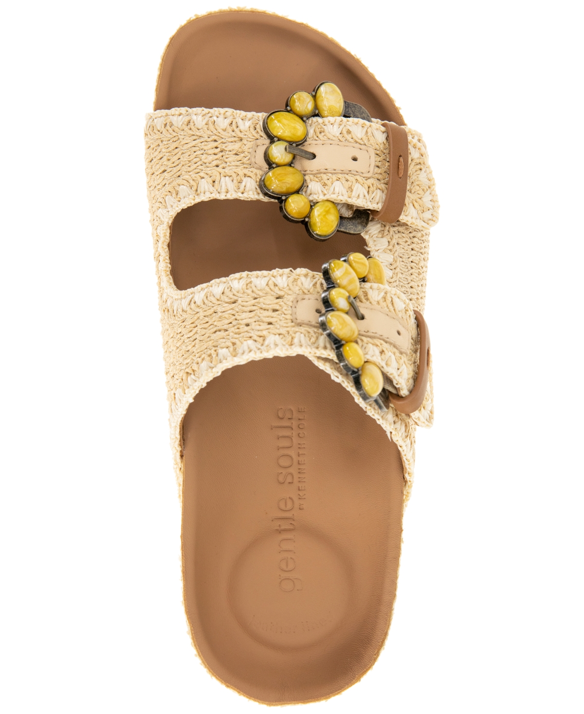 Shop Gentle Souls Women's Kendall Buckled Platform Sandals In Natural Raffia