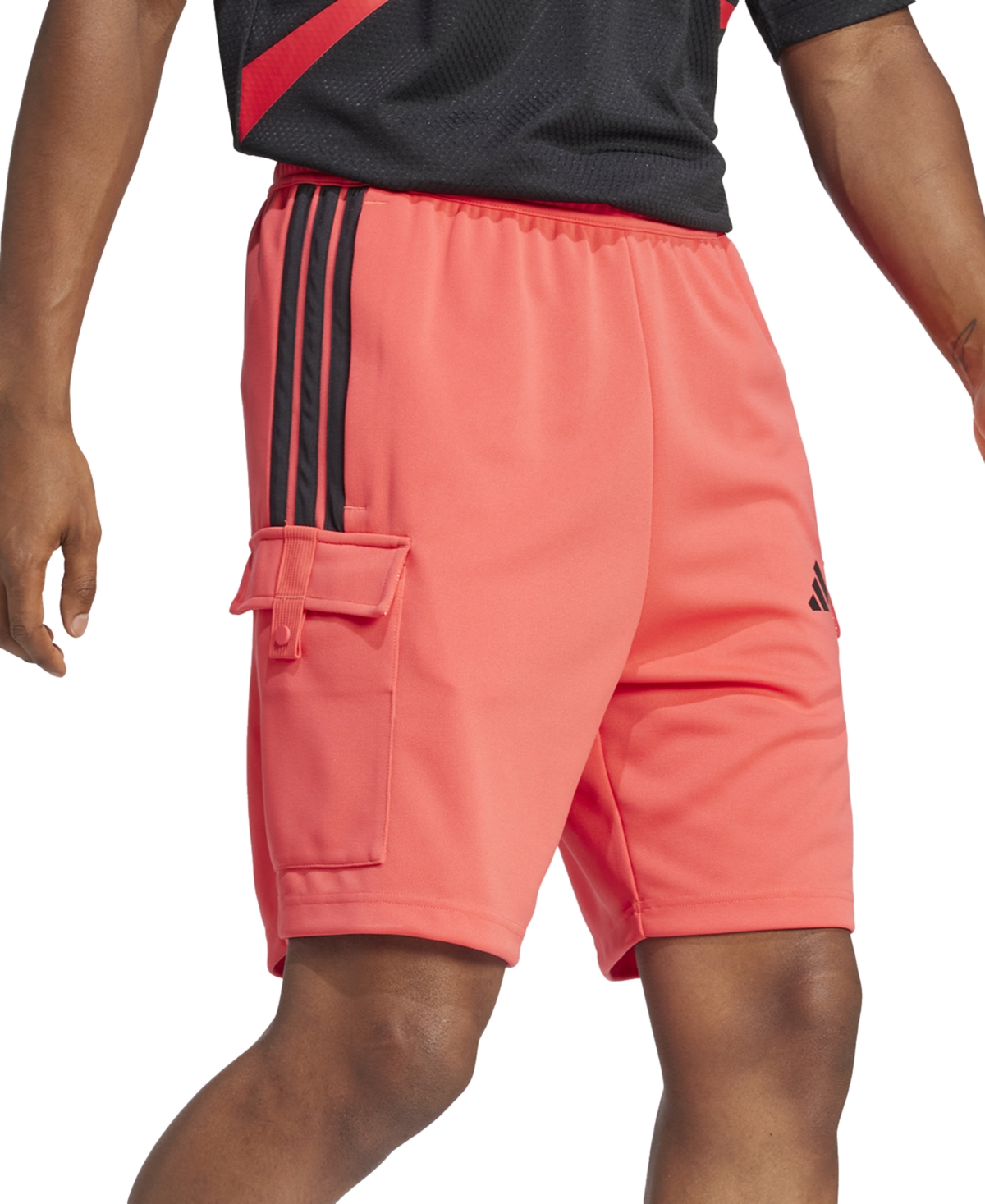 Adidas Originals Men's Three-stripes Tiro 9" Cargo Shorts In Selure,bla