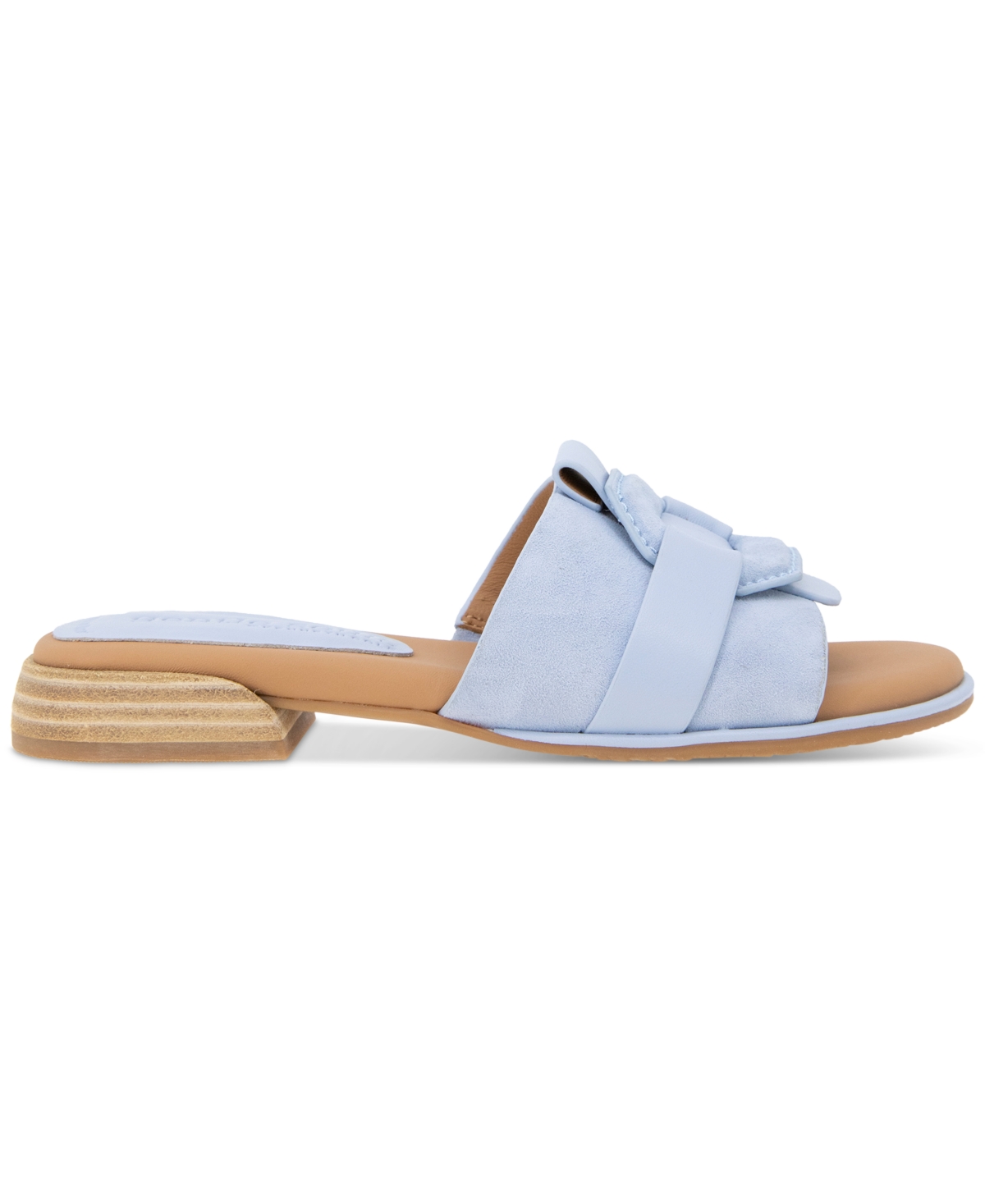 Shop Gentle Souls Women's Hudson Mixed-media Flat Sandals In Light Blue Suede
