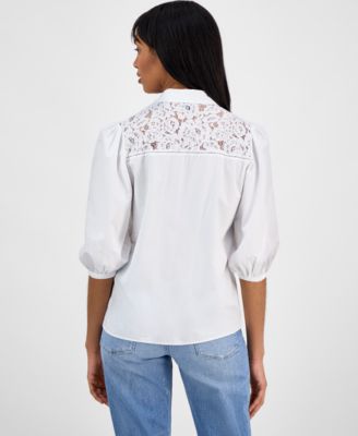 Women's 3/4-Sleeve Button-Up Blouse