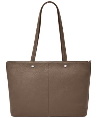 Jessie Leather Top Zip Tote Bag