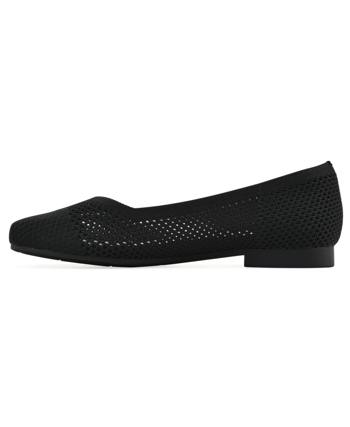 Cliffs By White Mountain Bessa Square Toe Flat In Black Fabric