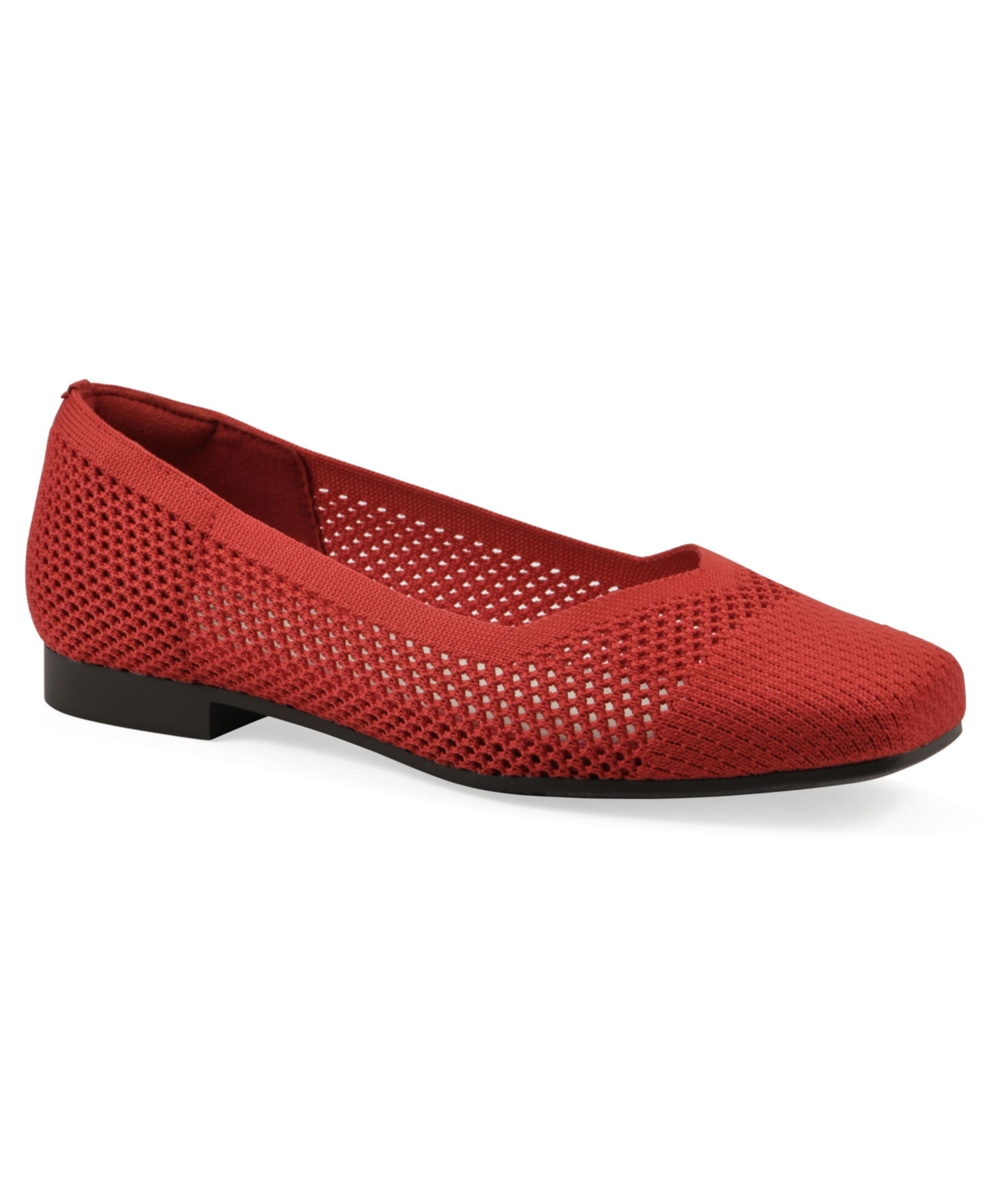 Cliffs By White Mountain Women's Beslee Square Toe Ballet Flats In Red Fabric