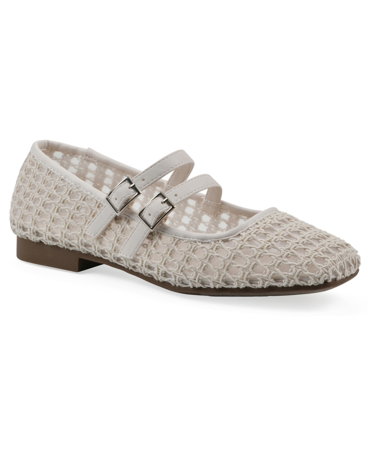 Cliffs By White Mountain Besnik Mary Jane Flat In Ecru Fabric