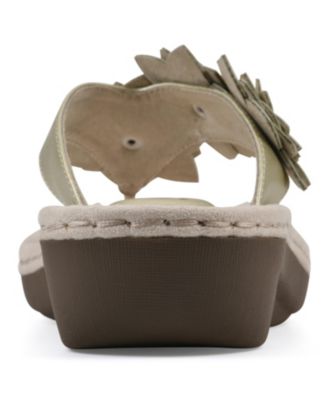 Women's Content Floral Wedge Slip-On Sandals