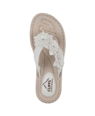 Women's Content Floral Wedge Slip-On Sandals