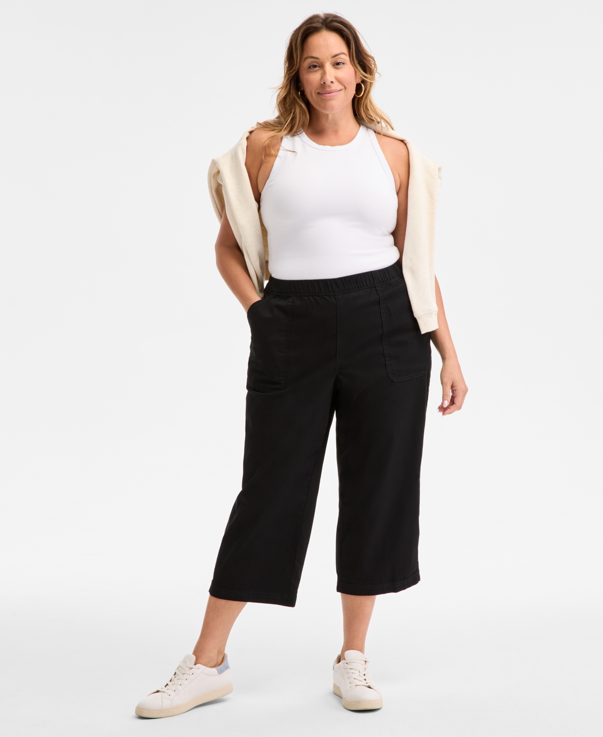 STYLE & CO PLUS SIZE PULL-ON CROPPED PANTS, EXCLUSIVELY AT MACY'S 