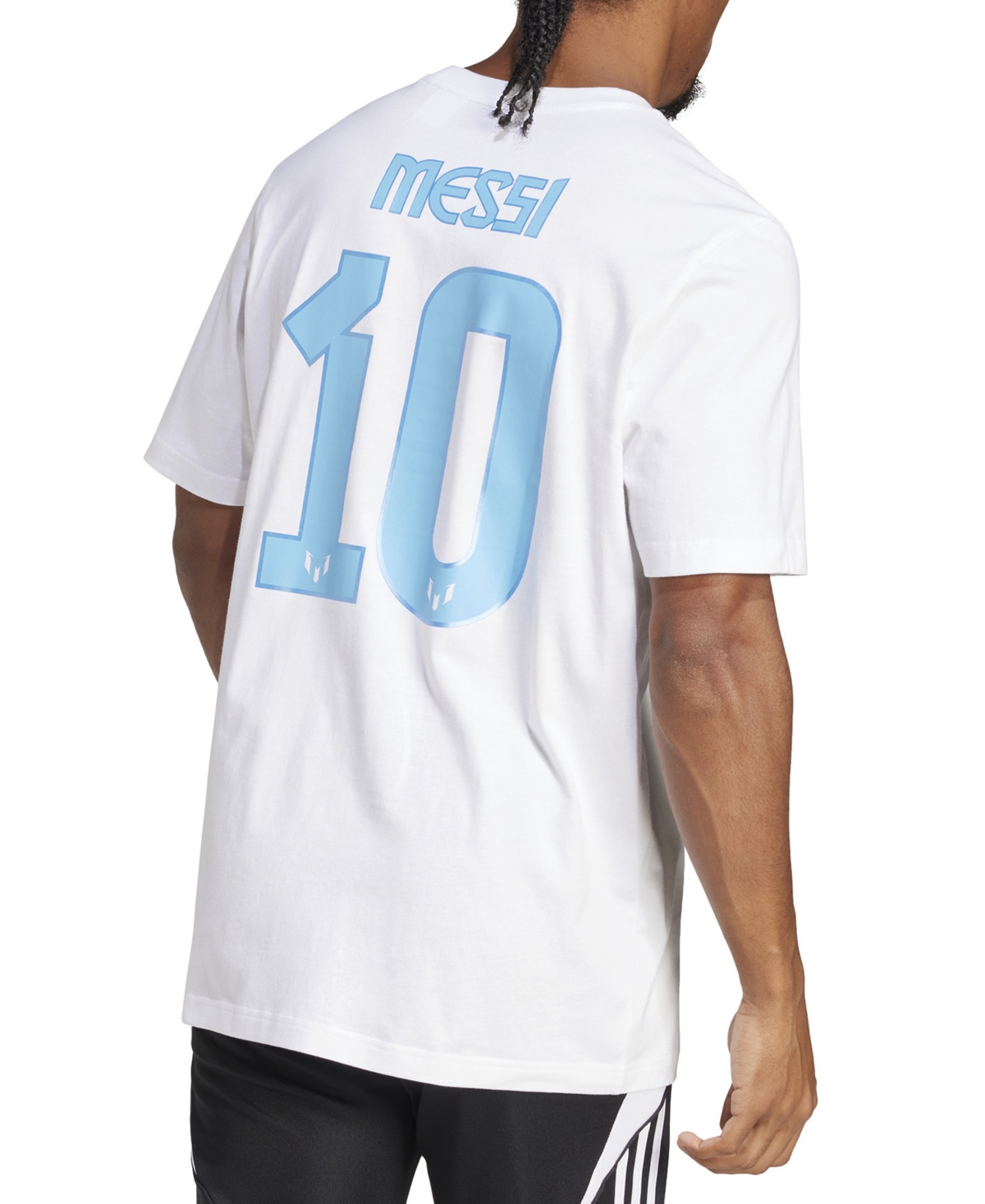 Adidas Originals Men's Messi Standard-fit Graphic T-shirt In White