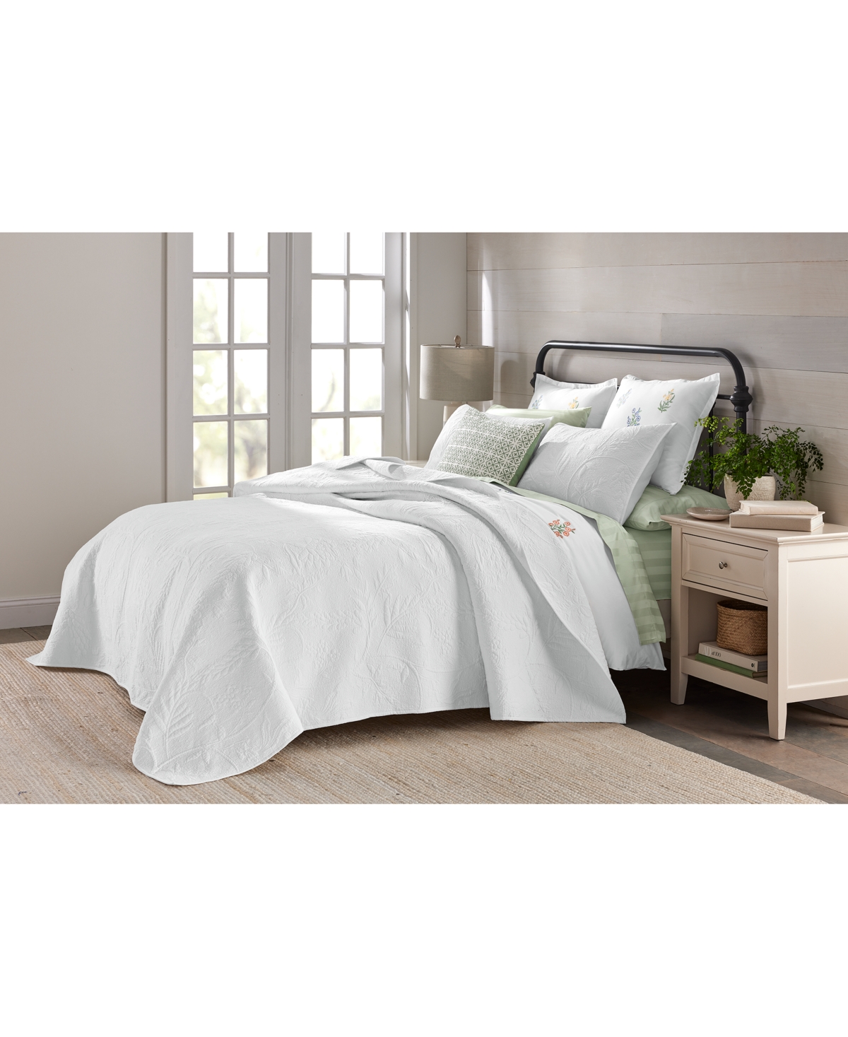 Charter Club Trapunto Vine 3-pc. Quilt Set, King, Exclusively At Macy's In White