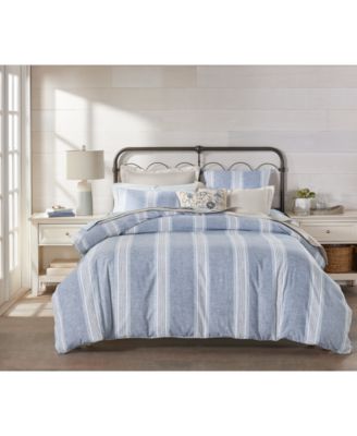Cotton/Linen Clifton Stripe 2-Pc. Comforter Set, Twin, Exclusively at Macy's