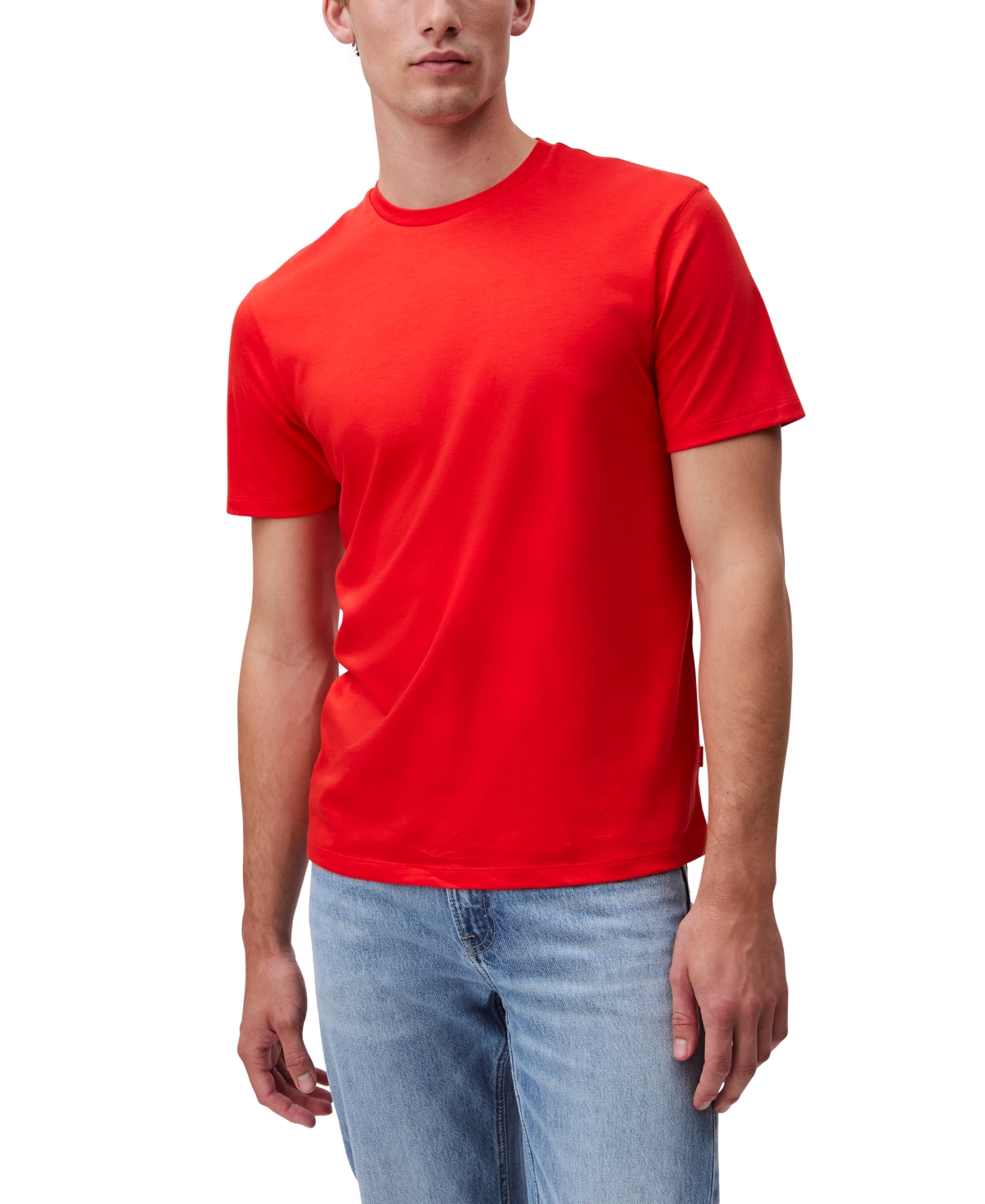 Shop Calvin Klein Men's Short Sleeve Supima Cotton Interlock T-shirt In Red Alert