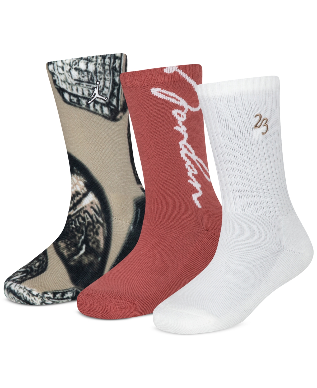 Jordan Big Boys Rings 3-pk. Crew Socks In Desert Camo