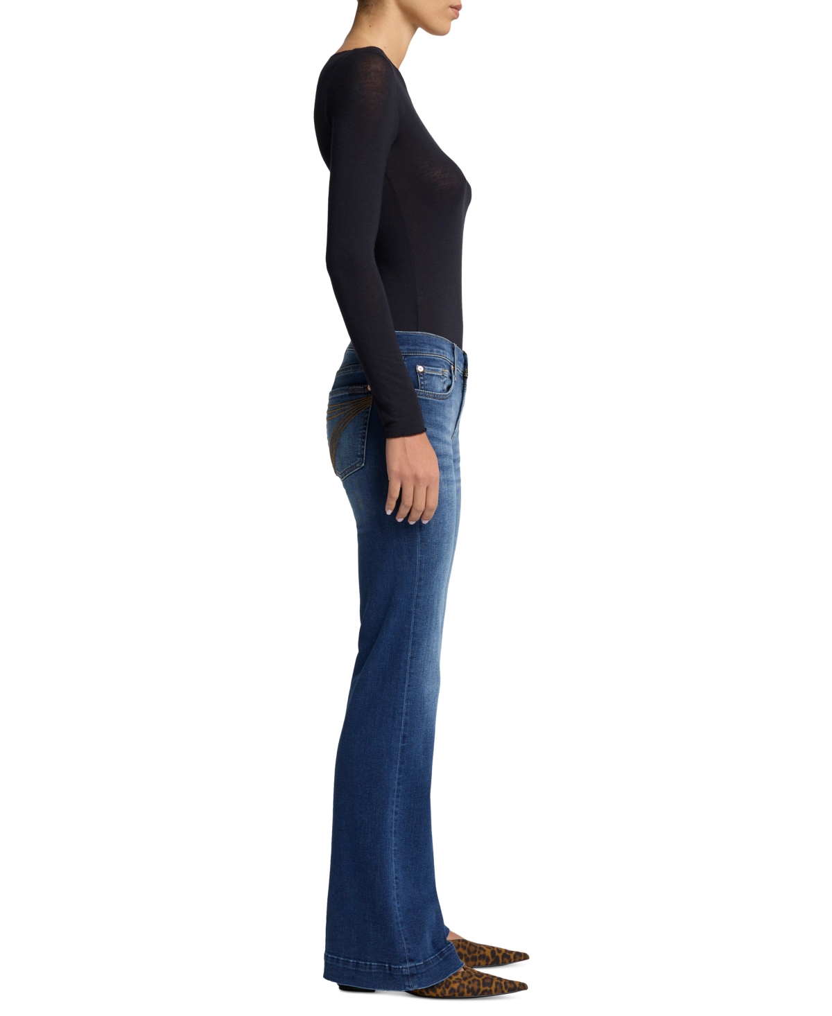 7 For All Mankind Women's Dojo Tailored Hem Flare Jeans In Cambridge