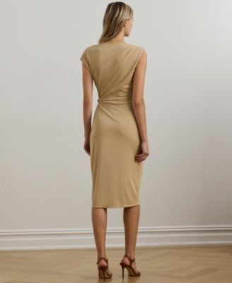 Lauren Ralph Lauren Women's Buckle-Trim Jersey Boatneck Dress - Macy's