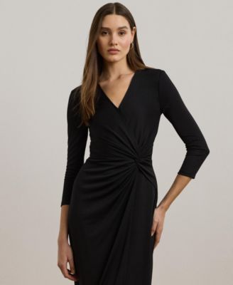 Lauren Ralph Lauren Women's Twist-Front Jersey Surplice Dress - Macy's