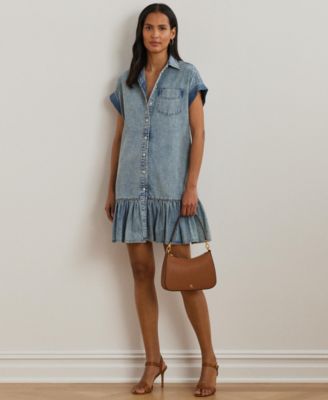 Women's Denim Short-Sleeve Shirtdress