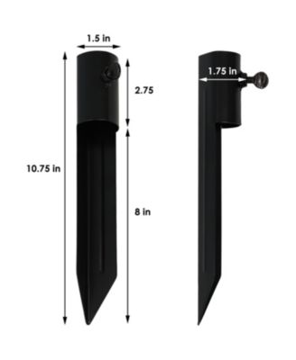 Outdoor Universal Steel Metal Ground Stake Accessory for Patio and Lawn Torches - Black