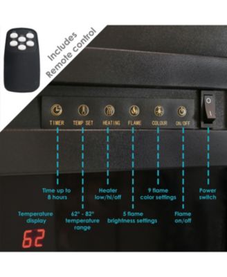 Cozy Warmth Indoor Electric Fireplace Insert - Modern Horizontal Recessed Mount - 9 Color Options for Flames