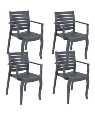 Polypropylene Stackable Illias Outdoor Patio Arm Chair