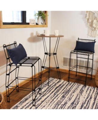 Indoor/Outdoor Furniture Steel Wire Bar-Height Dining Chair - Black
